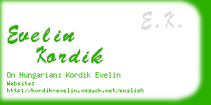 evelin kordik business card